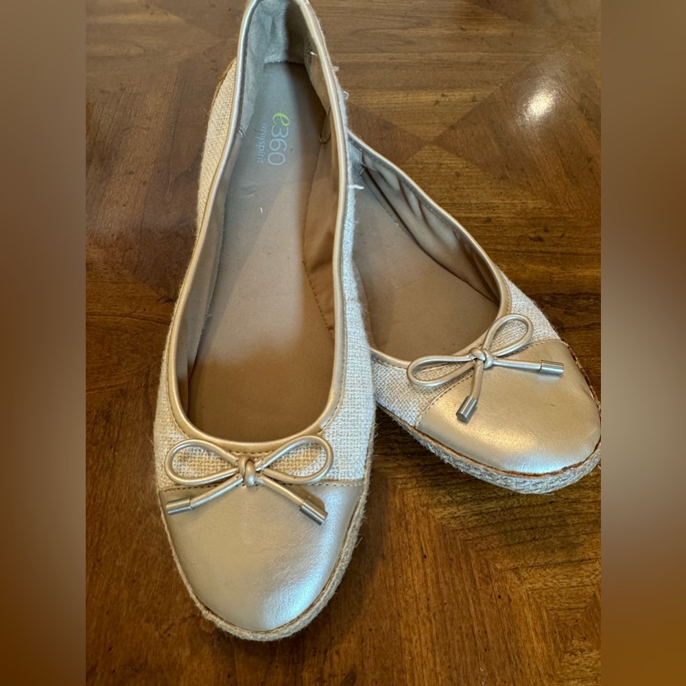Easy Spirit E360 Esgizana  Natural Multi Texture Ballet Flats Womens 8.5 NEW